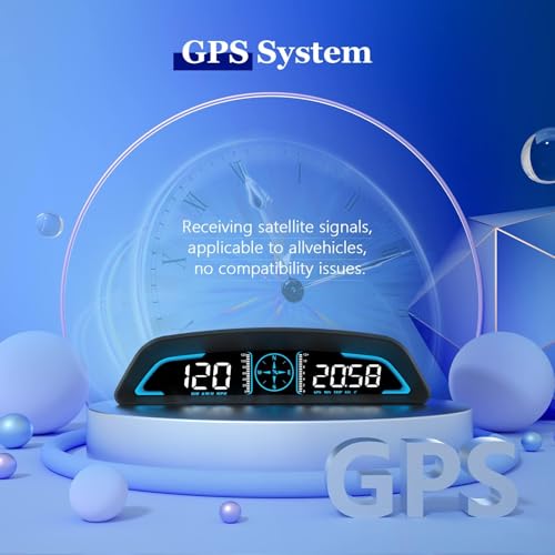 AMROOLOO Speedometer, reception of satellite signals, display of speed and other functions, auto head up display, can be used on all vehicles