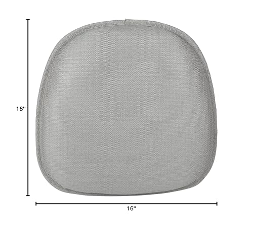 Klear Vu Gripper Non-Slip Mid Century Modern Shell Chair Cushion, Assembled in USA, Extra Thick Fill, Omega Upholstery Fabric, Set of 4 for Dining Room and Kitchen, 4 Count (Pack of 1), Gray