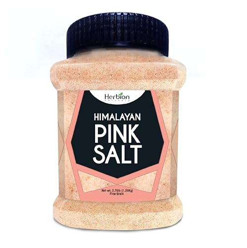 Herbion Naturals Himalayan Pink Salt - Fine Grain - 1 25Kg Unbreakable Jar - All Natural salt - GMO-Free