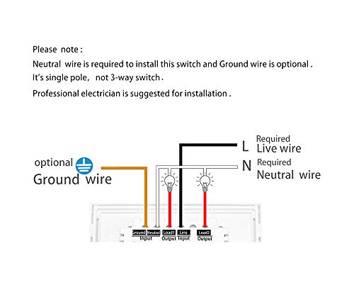 Youngzuth 2 Gang Smart Light Switch, 2.4Ghz Wi-Fi Dual Smart Switch Work With Amazon Alexa And Google Home,Voice/Remote Control, Timer Setting,Single-Pole,No Hub Required, Applicable To Family/Office #TOP7