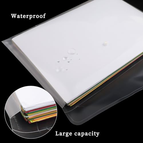 EOOUT 50 envelopes de plástico com fecho de botão, envelope de plástico transparente, pastas para do