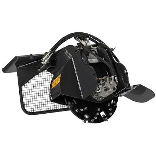 Titan Attachments Standard Series Hydraulic Stump Grinder Machine, Carbide Steel Teeth, 830-1060 RPM, Tree Stump Grinder with 18-23 GPM, Skid Steer Quick Tach, Built-In Relief Valve