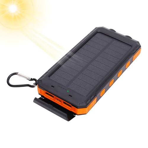 Cargador Solar Power Bank, 20000 mAh Banco De Energía Solar Cargador Portátil con Linterna Phone Charger Power Bank para Acampada Y Exteriores, 15.8x7.8x2.5cm