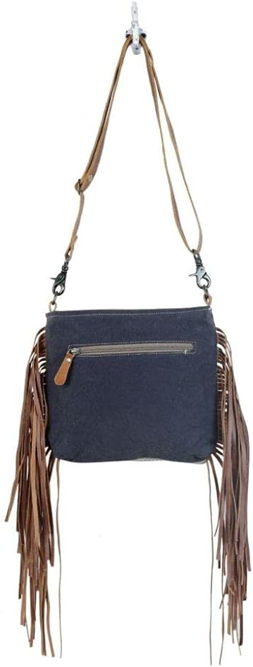 Myra Bag female Sunset Hand-Tooled Bag Upcycled Cotton & Leather S-3076