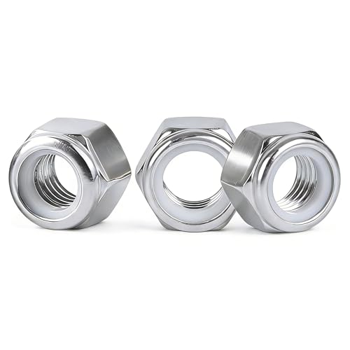 image for DRT DERUITAI #10-24 Locknuts,60PCS 304 (18-8) Stainless Steel Nylon In