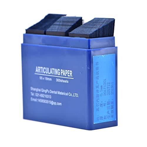 Image of 300 Sheet /Box Dental Articulating Paper,Doubled Side Dental Lab Material Oral Teeth Care,55 * 18mm,Blue