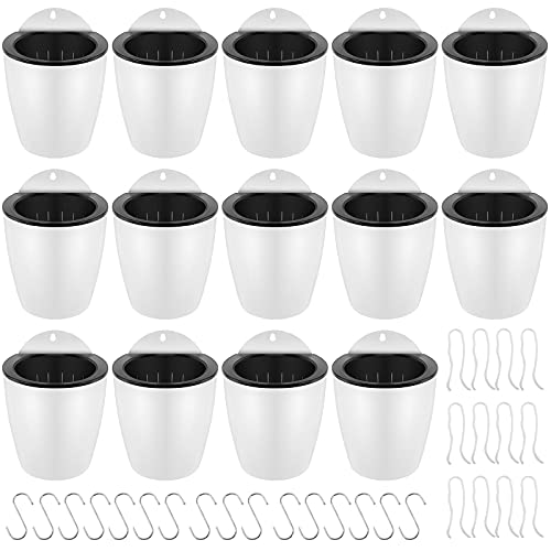 14 Pack 5 Inch Self Watering Wall Mounted Planters, Plant