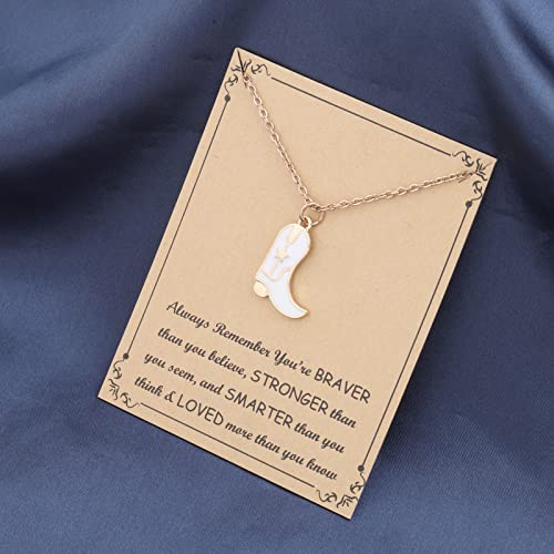 FUSTMW Cowgirl Boot Necklace Horse Lovers Equestrian Gifts for Horse Rider Owners Cowgirl Jewelry for Women4