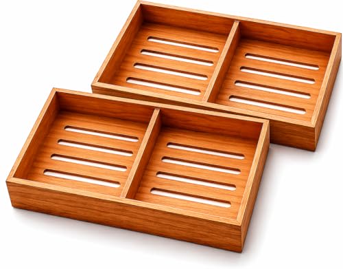 Spanish Cedar Cigar Tray Adjustable Divider Humidor Organizer 12.5 x 7.5 x 1.7 Cedar Tray for Premium Cigar Storage and Aging (2)