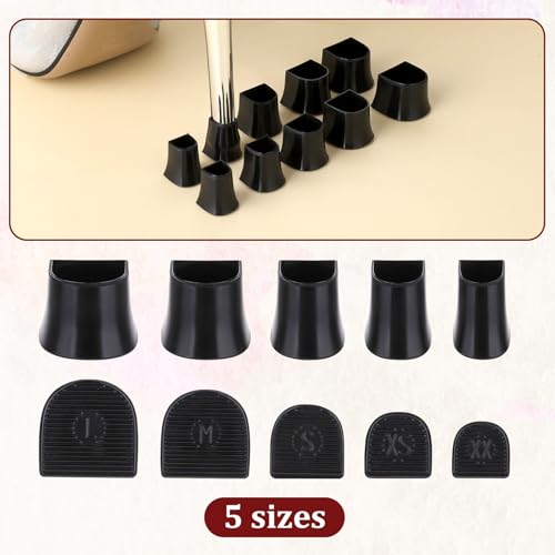 Image of 10 Pairs Heel Caps for High Heels, 5 Sizes Heel Covers for High Heel Shoes Black High Heel Protectors Non-Slip Heel Stoppers for High Heels Replacement Tips Caps for Walking on Grass and Uneven Road
