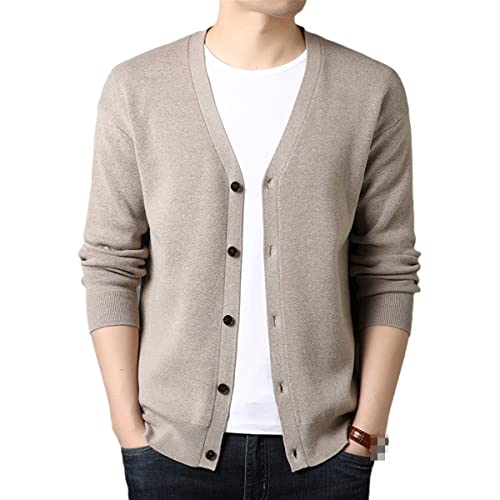 Gilet tricoté hommes Roquorl veste chaude en laine camel de coupe XXL