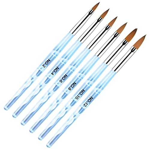 Vesaneae 6 Stück Pinselset für Nailart, Acryl Nagel Kunst Pinsel, Acryl Gel Nagel Pinsel Set, Nail Art Nägel Pinsel…