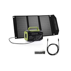150W Portable Power Station with 30W Solar Panel,145Wh 39000mAh Camping Solar Generator,Lithium Battery Power 110V/150W Peak AC Outlet, DC Ports, USB Ports for CPAP Home Camping Emergency