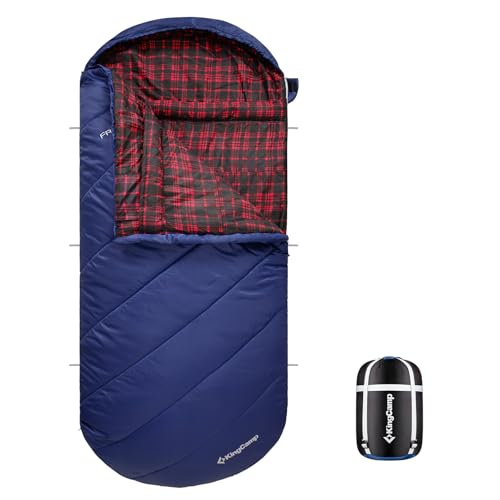 Image of KingCamp Sleeping Bag for Adults, Cold Weather & Warm Extra Wide Big & Tall XL Portable Waterproof Flannel Sleeping Bags, Essentials Gear Accessories for Camping Backpacking Hiking Indoor & Outdoor