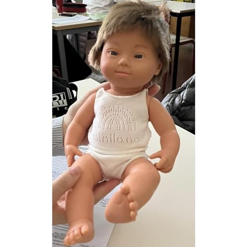 Image of Miniland Doll 15'' Caucasian Boy with Down Syndrome (Box) - Made in Spain, Anatomically Correct, Quality