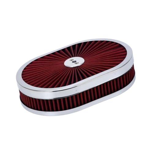 Filtro de aire ovalado de 12x2 y cuello 5-1/8 para motor de coche Chevy Ford GMC