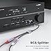 MOSWAG 1 Male to 2 Female, RCA Y Splitter RCA Cable Audio Video Splitter Adapter Extension Cord Compatible with subwoofers, Speakers, Home theatres, HDTVs, Gaming Consoles