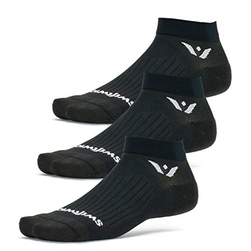 Swiftwick- ASPIRE ONE (3 Pairs) Running & Cycling Socks, Breathable, Compression Fit