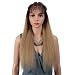 Joedir 24" Straight Yaki Free Part Lace Frontal Wigs with Baby Hair Hight Temperature Synthetic Human Hair Feeling Wigs For Black Women 180% Density Wigs Ombre Color 200g(TT6/23C)