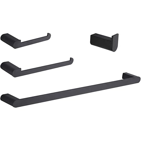 GERUIKE Juego de Barra de Toalla 4 Piezas Toalleros 60 cm de Aluminio Accesorio de baño Anillo de Toalla Montaje en Pared Soporte para Papel higiénico ...