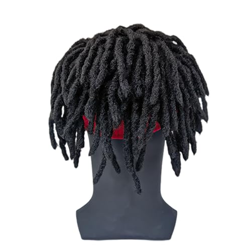 Generic Braided Wig With Red Headband Comes With Three Hair Rings Silver Hip-Hop Sporty For Costume Black Wig Cap Unisex Dreadlock Wig thumb #4
