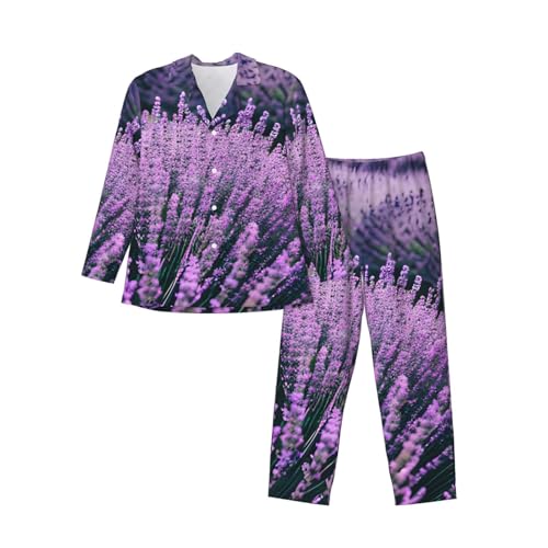 Pyjama homme imprimé lavande fini les nuits fraîches inconfortables