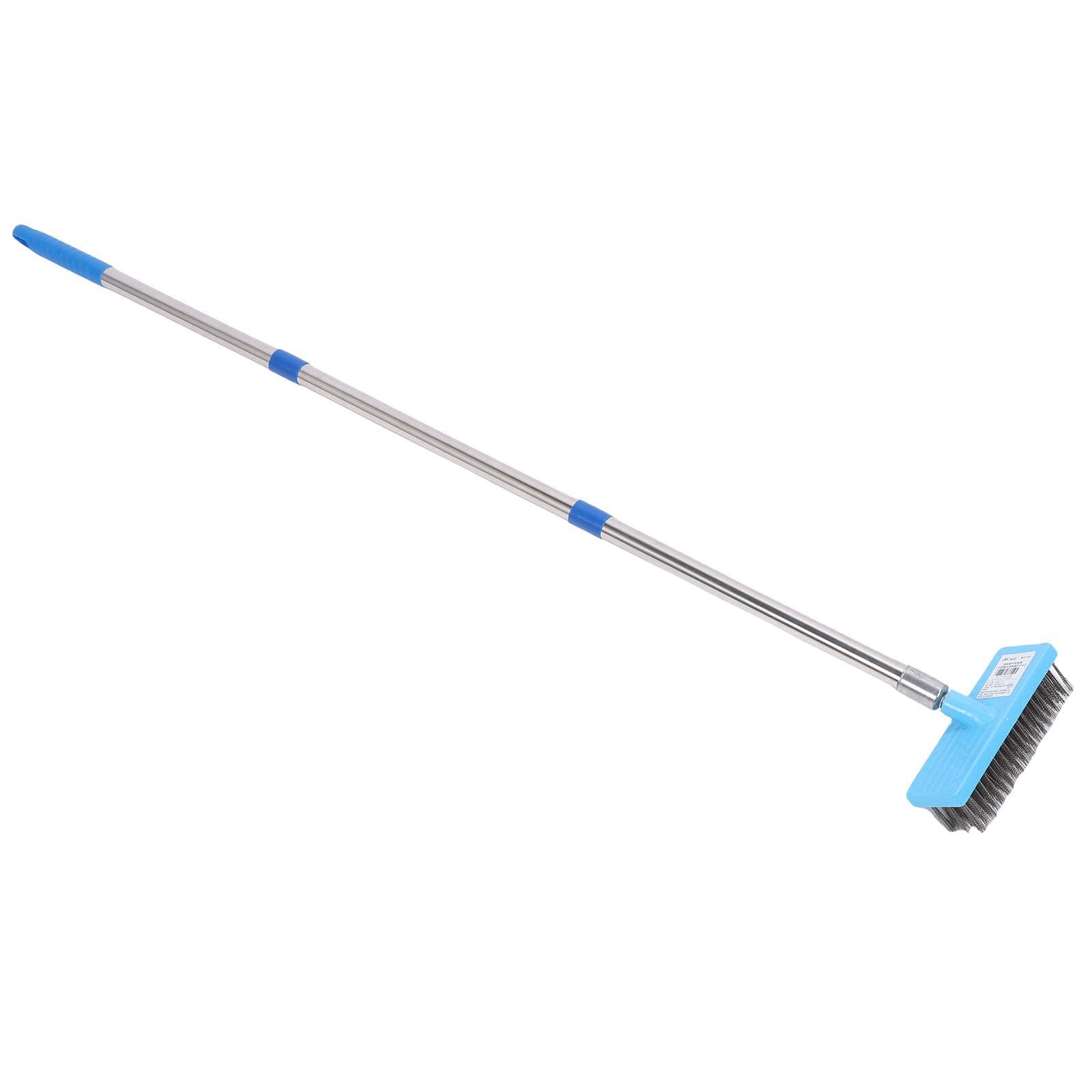Escoba de Alambre Resistente Yechiry para Exteriores, 30 Cm | Telescópico sin Oscilación, Cepillo de Fregado de Alambre de Acero Inoxidable y Acero para Hormigón de Cubierta de Patio (120cm)