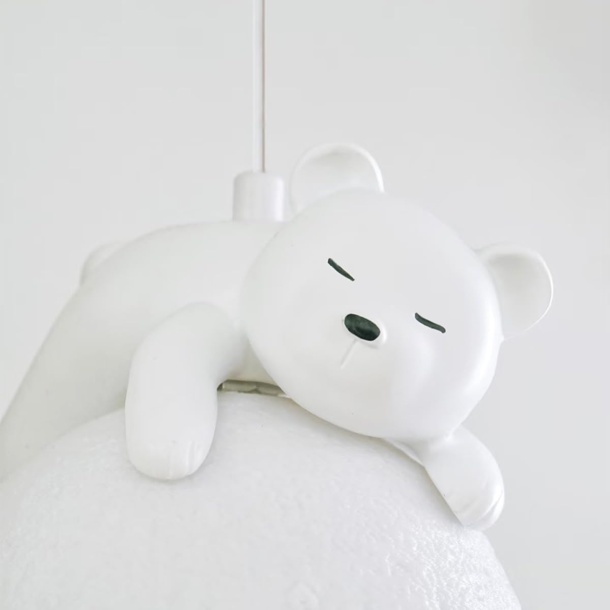 Lámpara Colgante de Luna 3D Con Oso Durmiente - Lámpara de Techo Creativa y Decorativa Para Dormitorio y Habitación de Niños