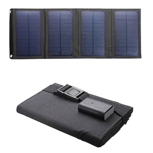 FUTUREORYY Panel Solar Plegable Portátil de 10W para Exteriores Cargador Solar USB Batería Externa Ligera para Móviles y Actividades al Aire Libre