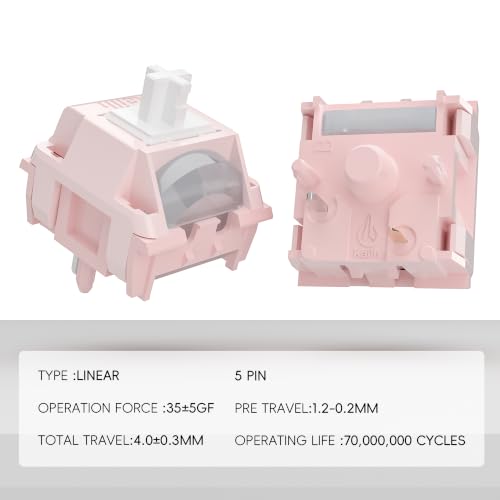 Image of Kailh Butterfly Pink Keyboard Switch,5pin 35gf Linear Pre-Lubed 90PCS