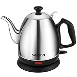 Electric Kettle, Pour Over Coffee Kettle & Tea Kettle 100% Food Grade Stainless Steel Interior Water Boiler, Coffee Pot, Auto Shut-Off and Boil-Dry Protection,120V Cordless, 2 Year Warranty (1.0L)