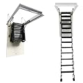 TECHTONGDA Ceiling Attic Loft Ladder, 10.5 Ft Attic Stairs Pull Down Attic Ladder, 13 Steps Folding Stairs Loft Ladder, Aluminum-Magnesium Alloy, 27.5'' x 39.4'' Opening Size, 660lbs Capacity, Black