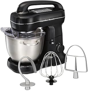 Hamilton Beach 63391 Stand Mixer 7 Speeds with Whisk, Dough Hook, Flat Beater