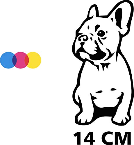 Pegatina para Coche – Bulldog francés Color Nero- Stickers Notebook – Perro,...