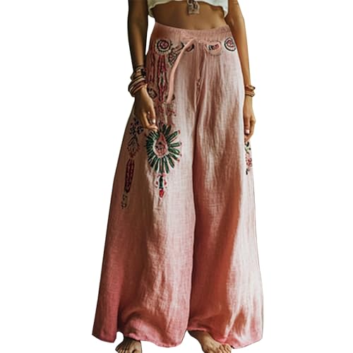 Pantalon d'été léger femme avec poches style rétro fluide