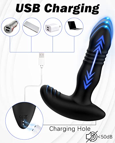 Anal Vibrator Thrusting , Prostate Massager Onismo Male Sex Toy Anal Plug Vibrating Butt Plug With 7 Thrusting & Vibration Modes Remote Controlled Anal Sex Toy For Men Big Anal Toys For Couples #TOP3