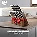Dalstrong 18-Piece Kitchen Knife Set Block - High Carbon German Steel Full Tang - Acacia Wood Knife Block Set - Black Handles ABS Gladiator Series - Professional NSF Knives set for Kitchen Cuchillos
