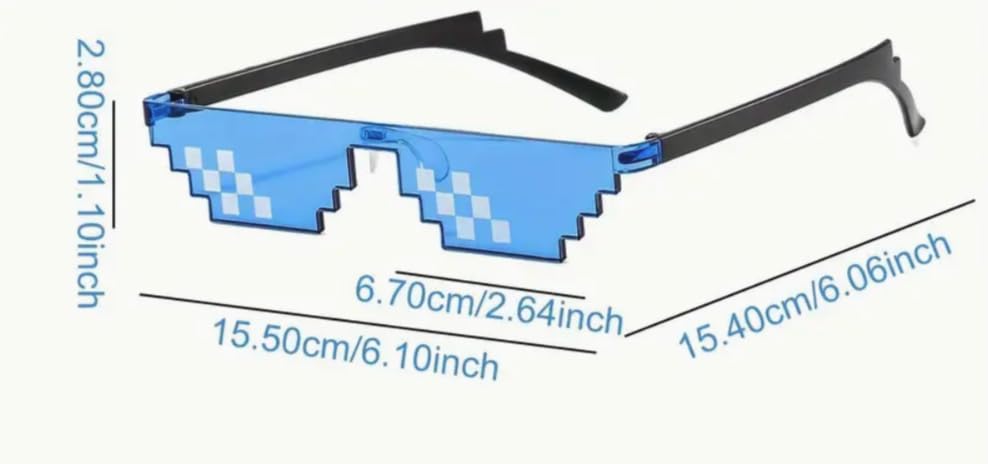 Image of DC DECORIO Thug Life Sunglasses Pixel Gangster Gangsta Life Funny Novelty Shades With Box Packing (5 MULTICOLOR)