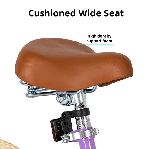 JOYSTAR 16 Zoll Kinderfahrrad für Kleinkinder 5-7 Jahre Mädchen, Mädchenfahrrad mit Stützrädern & Korb, Kinderfahrrad Lila – Bild 5