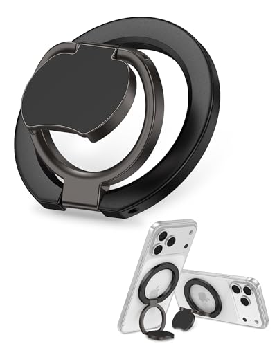 Image of Phone Grip for Magsafe Two-Sided Magnetic iPhone Stand with Kickstand Foldable Finger Ring Loop Compatible with Magsafe Accessories for Apple 17e 17 Pro Max 17 Air 16e 16 Plus 15 Pro 14 13 12 Mini