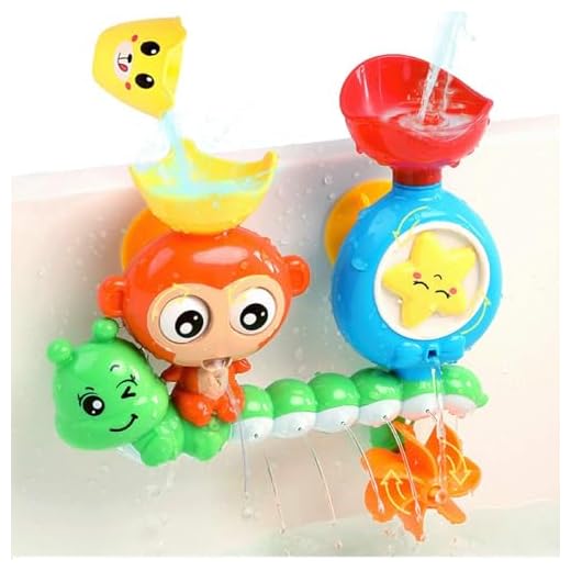 G-WACK Bath Toys for Toddlers Age 1 2 3 Year Old Girl Boy, Preschool New Born Baby Bathtub Water Toys, Durable Interactive Multicolored Infant Toy, Lovely Monkey Caterpillar, 2 Strong Suction Cups