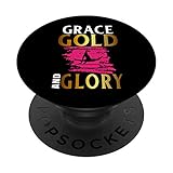 Grace Gold and Glory Female Gymnastics Gymnast PopSockets Grip and Stand for Phones and Tablets