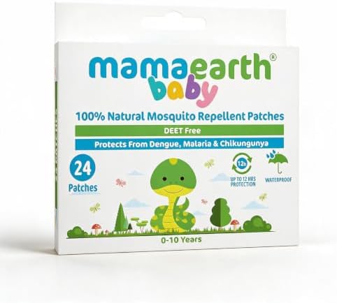 Mamaearth Natural Repellent Mosquito Patches For Babies with 12 Hour Protection,White,Pack of 1