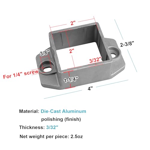 OTTFF 10 Pack 2"x2" Aluminum Square Post Flange Base, End Fence Bracket by OTTFF - Used condition - Image 3