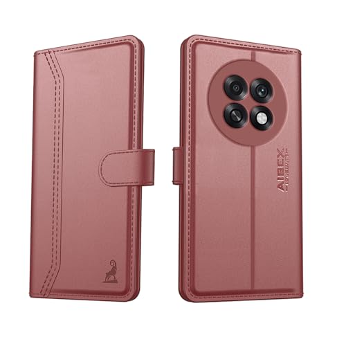 Image of AIBEX Compatible for Oppo F31 Pro Plus 5G Flip Cover Leather Finish | Inside TPU with Card Pockets | Wallet Stand | Complete Protection Flip Case Brown