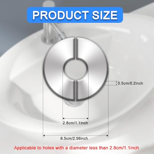 WAIZHIUA 4 Stück Edelstahl Rosetten Abdeckung, 28mm Rosetten Abdeckung, Bekorative Abdeckungen Für Rohre, Edelstahl Rohrmanschetten Für Wasserhähne, Rohre, Heizkörperrohre(Silber)