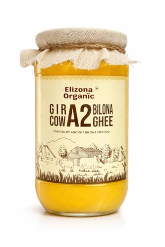 Image of Elizona Organic A2 Gir Cow Ghee 1 Litre Made Using Vedic Bilona Method | Grass-Fed & Healthy | A2 Cow Ghee Desi | Glass Bottle Packaging I Lab Tested