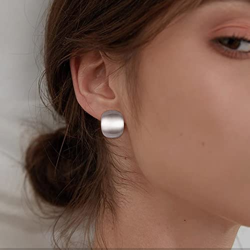 Fanze 2 Pairs Matte Gold Sliver Clip On Earrings, Gold Clip On Earrings For Women No Piercing Fashion Jewelry Gift #TOP2