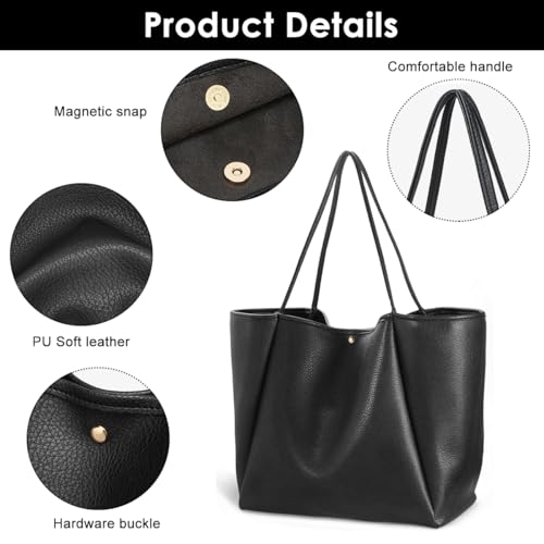 Image of PALAY Tote Bag for Woman Soft Lighweight Puffy Travel Handbag 15.6 inches Laptop Quilted Shoulder Hand Bags for Women