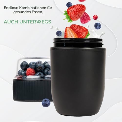 Foto von Coninx Müsli Becher To Go Mit 2 Fächern Auslaufsicher Für Frühstück